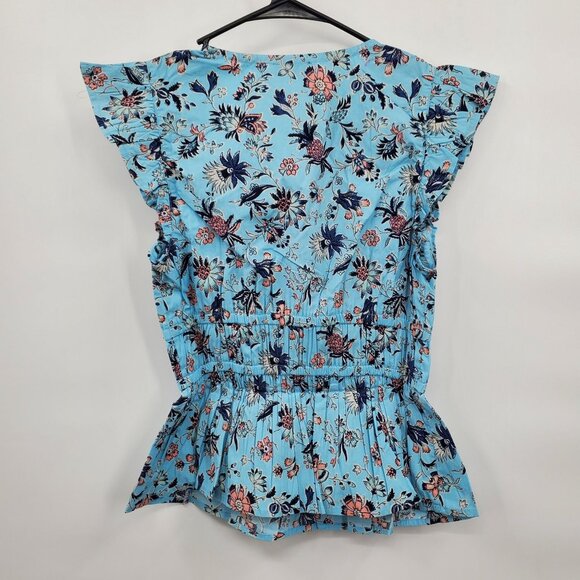 Vineyard Vines Marina Poplin Flutter Sleeve Top Women Size XS NWT Floral Print - Picture 7 of 12